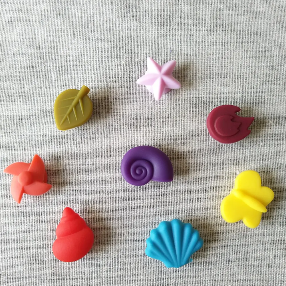 8 Pcs Glass Markers Food Grade Silicone Drink Charms Heat Resistant Non Slip Easy Clean Party Accessories Glass Recognizer