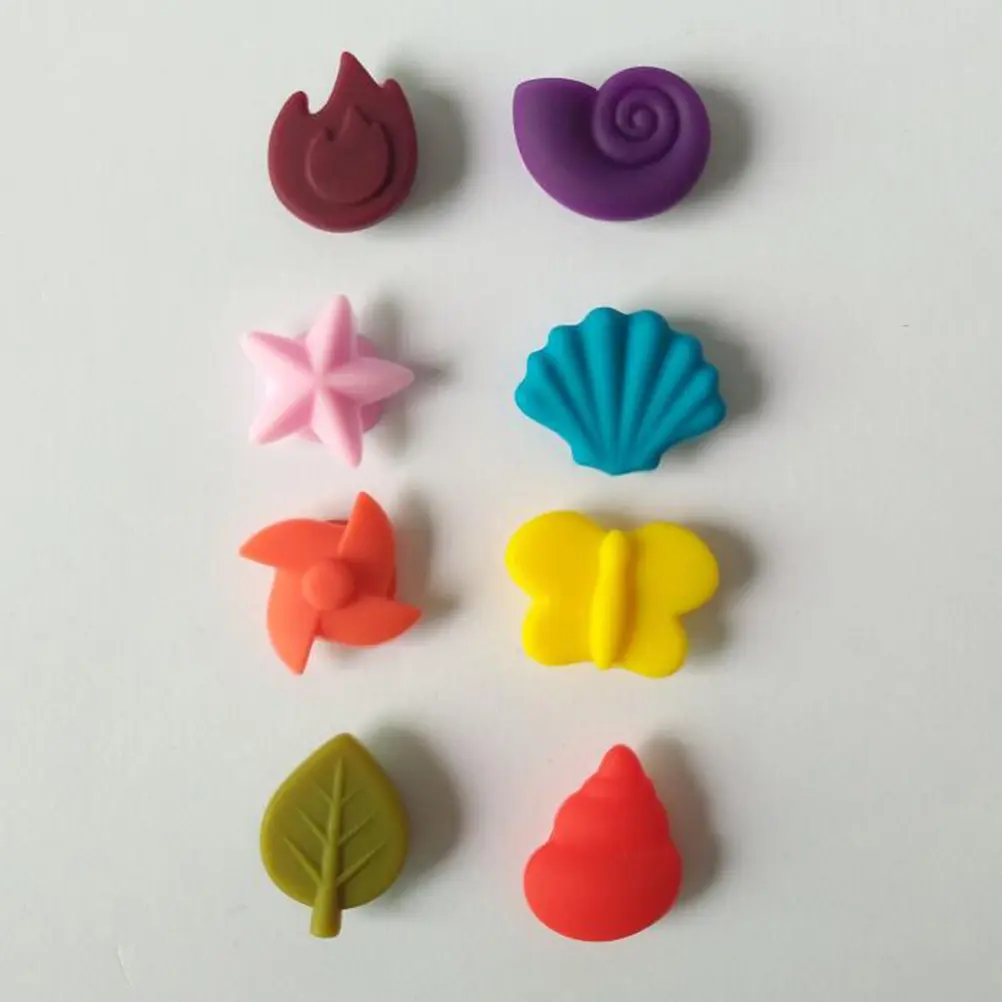 8 Pcs Glass Markers Food Grade Silicone Drink Charms Heat Resistant Non Slip Easy Clean Party Accessories Glass Recognizer