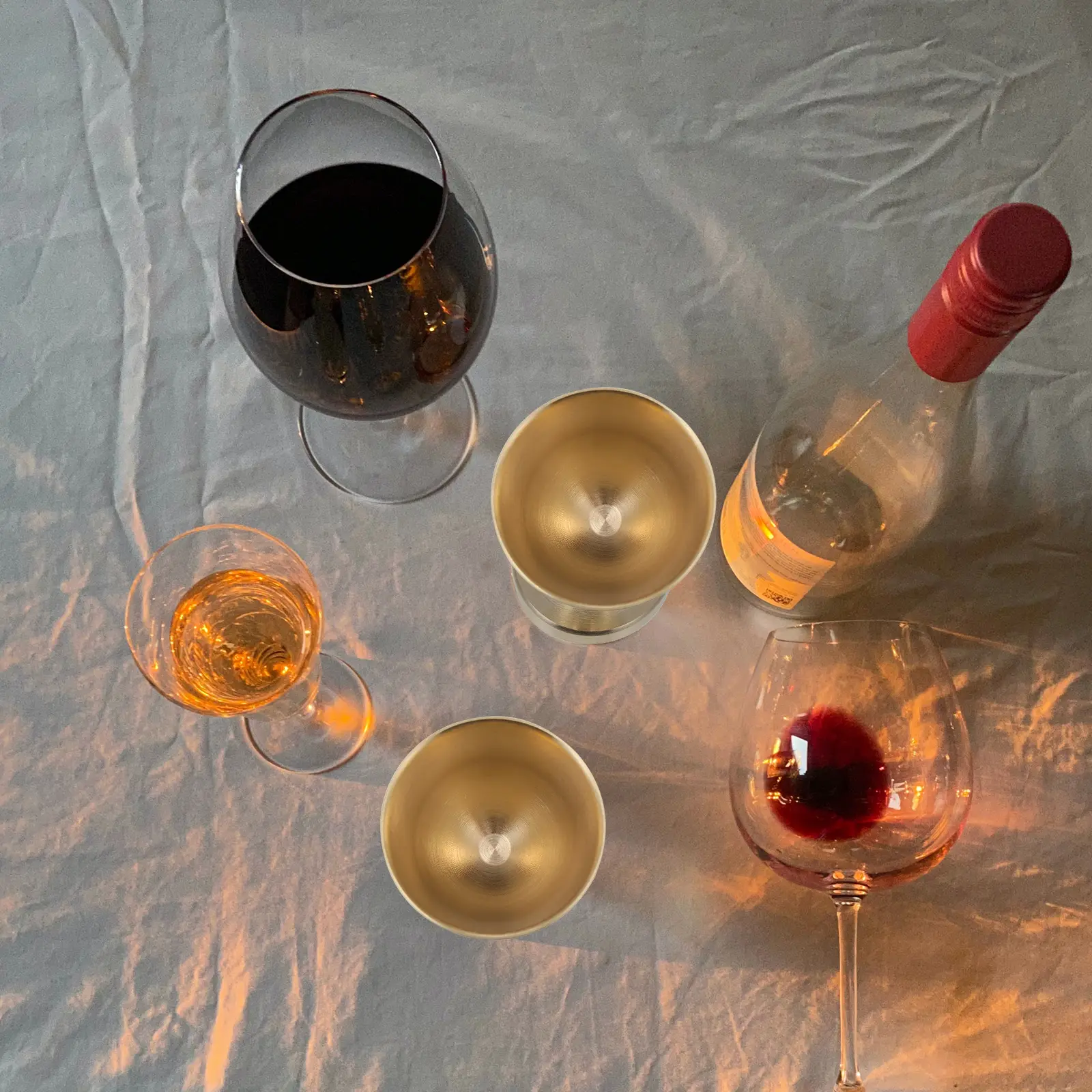 2 Pcs Copper Goblet Heavy Duty Cocktail Glass Decorative Table Cup Drink Vessel Chilled Beer Iced Coffee Copper Mug Kitchen