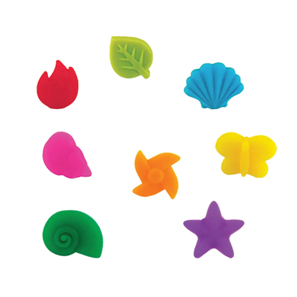 8 Pcs Glass Markers Food Grade Silicone Drink Charms Heat Resistant Non Slip Easy Clean Party Accessories Glass Recognizer