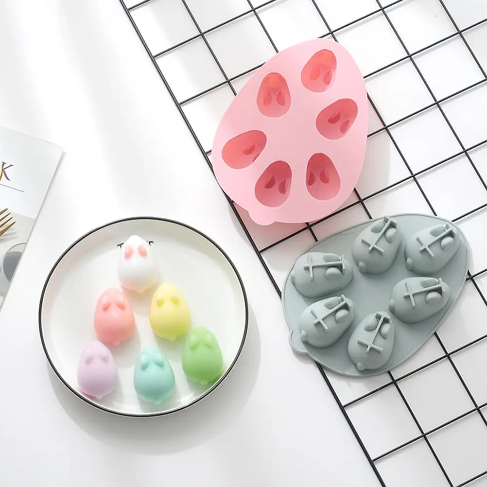1pc Silicone Cake Mold Baking Tool 3D Bunny Cookies Pudding Molds Blue Cartoon Animal Kitchen Baking Tools