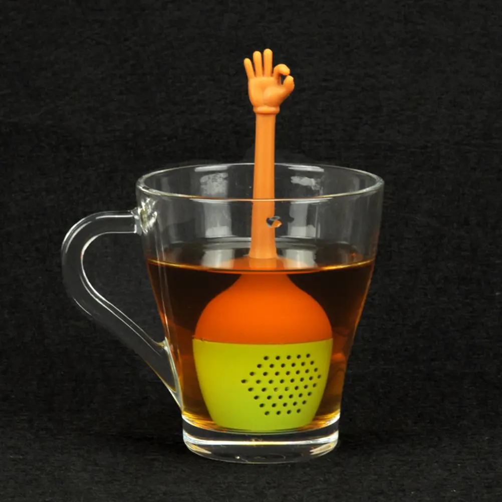 Gesture Food Grade Silicone Hand Style Loose Leaf Silicone Tea Infuser Strainer Tumbler Filter Tea Accessories Brewer