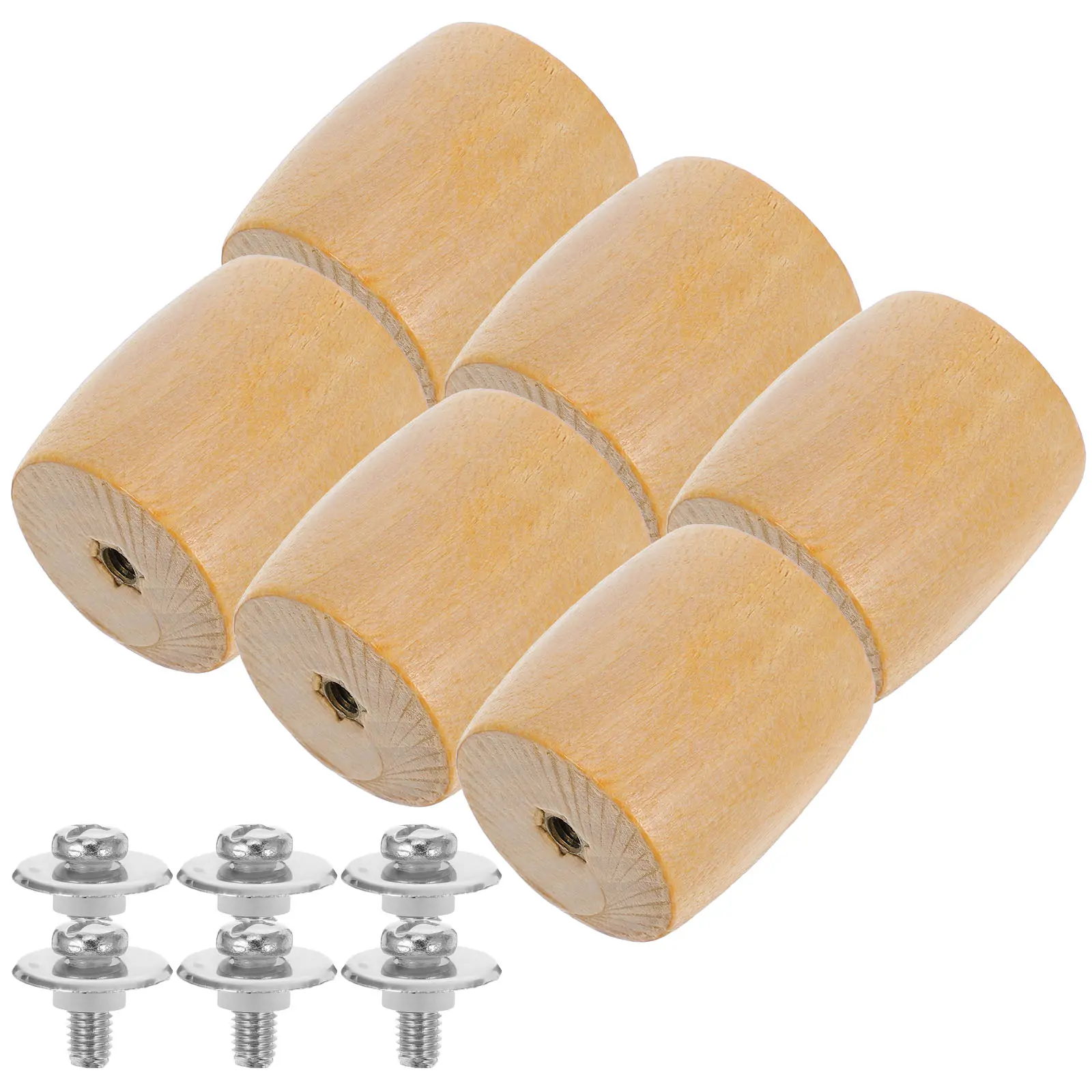 6 Pcs Universal Pot Lid Handles Replacement Heat Resistant Ergonomic Cookware Knobs Kitchen Utensils Wood Style Glass