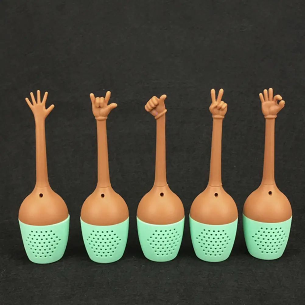 Gesture Food Grade Silicone Hand Style Loose Leaf Silicone Tea Infuser Strainer Tumbler Filter Tea Accessories Brewer