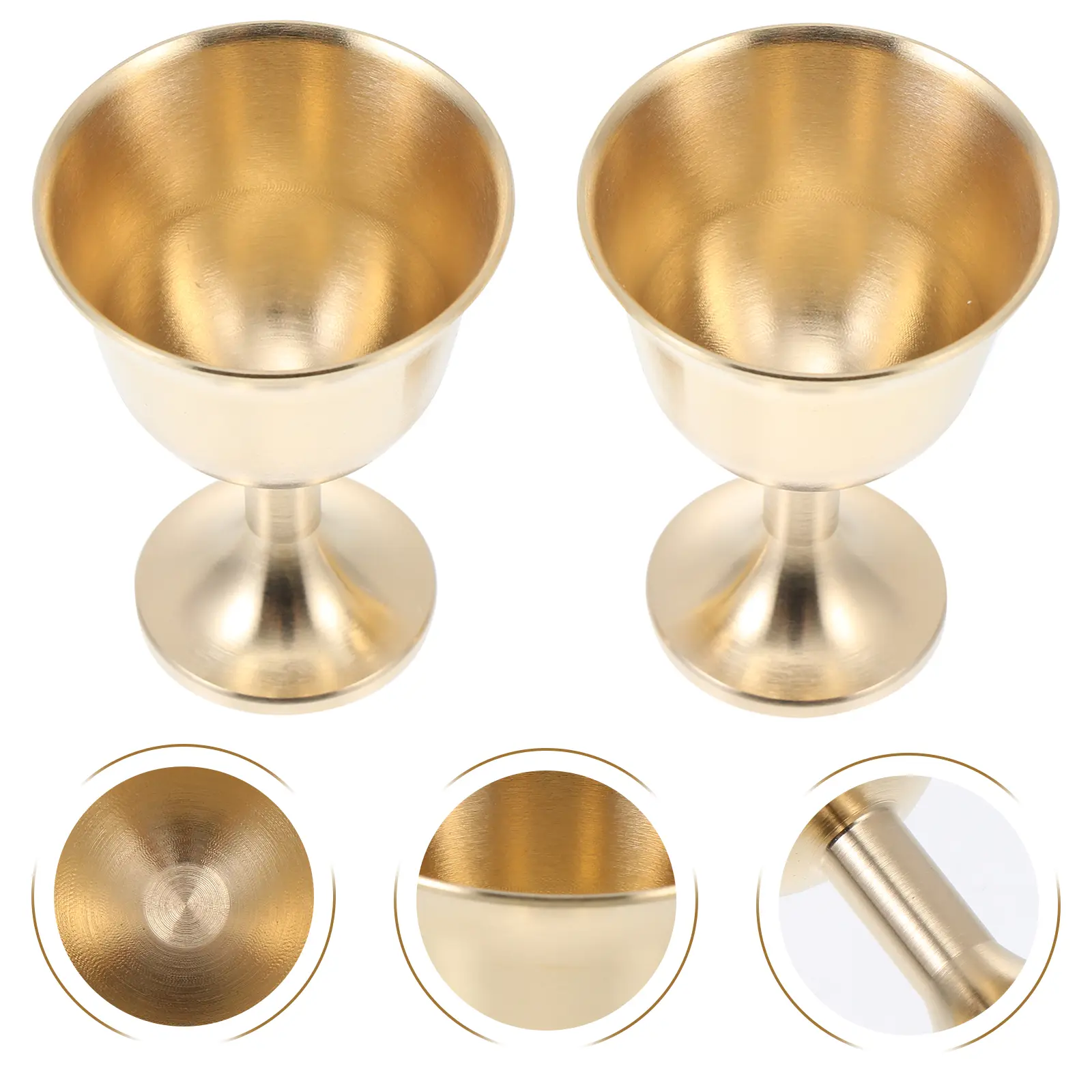 2 Pcs Copper Goblet Heavy Duty Cocktail Glass Decorative Table Cup Drink Vessel Chilled Beer Iced Coffee Copper Mug Kitchen