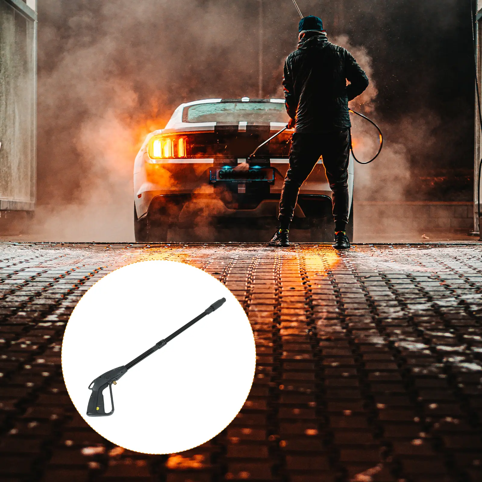 Pressure Washer Wand Car Wash Nozzle High-Pressure Spray Extension Tool for Surface Cleaner Water Broom Undercarriage RV Boat