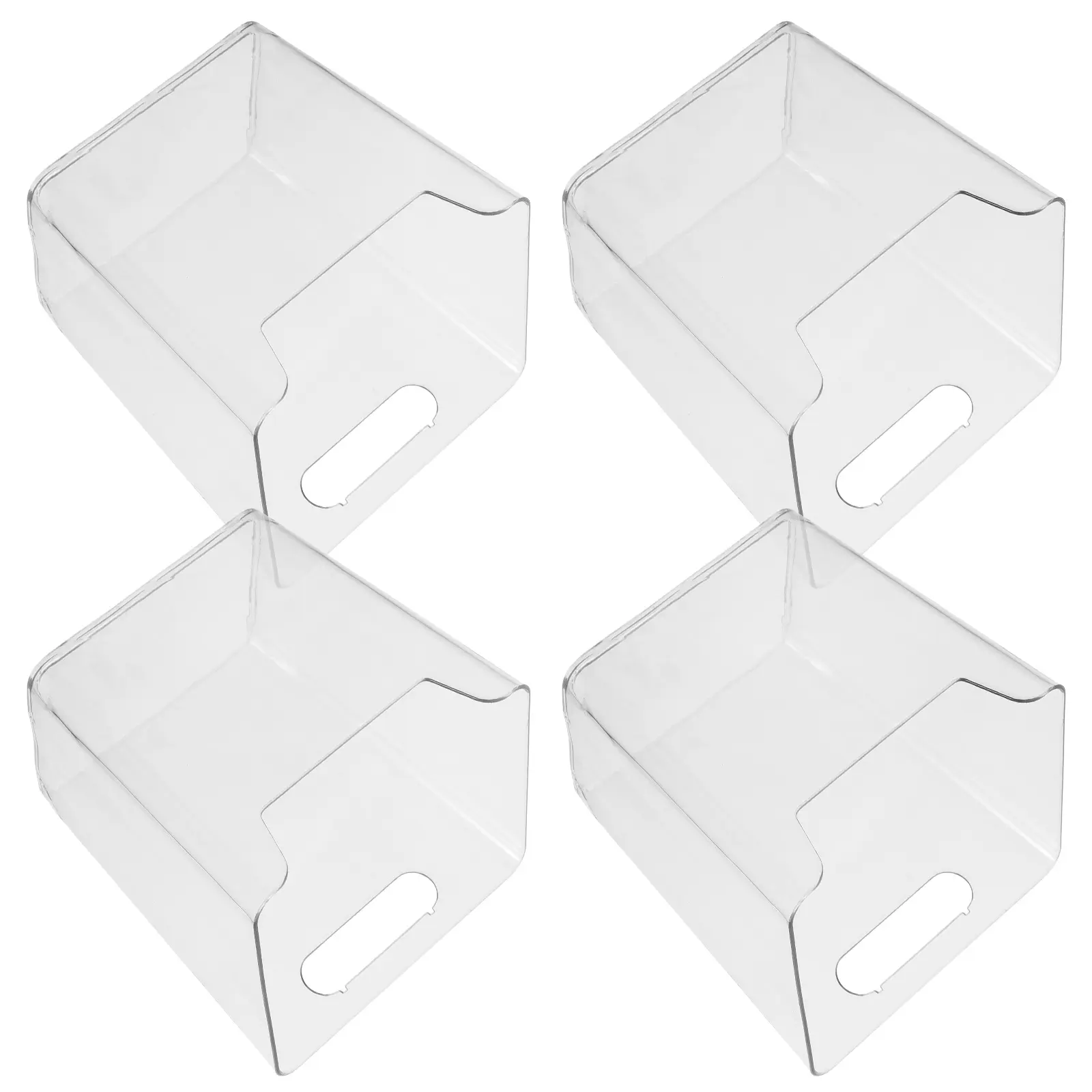 4pcs Wall Mount Storage Bins Hanging Organizer Boxes for Bathroom Bedroom Kitchen Refrigerator Space Saving for Keys