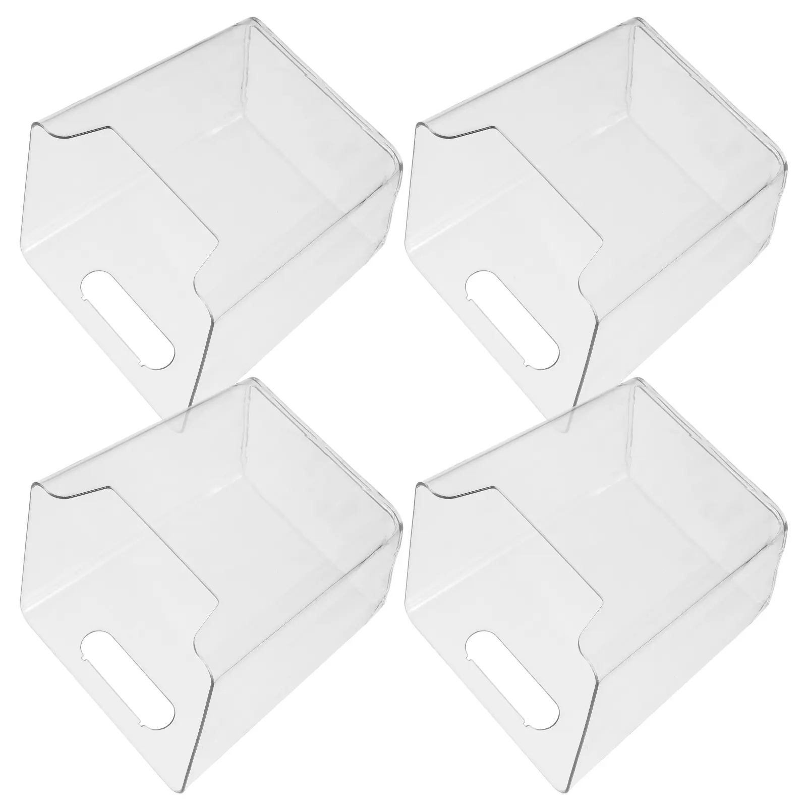 4pcs Wall Mount Storage Bins Hanging Organizer Boxes for Bathroom Bedroom Kitchen Refrigerator Space Saving for Keys