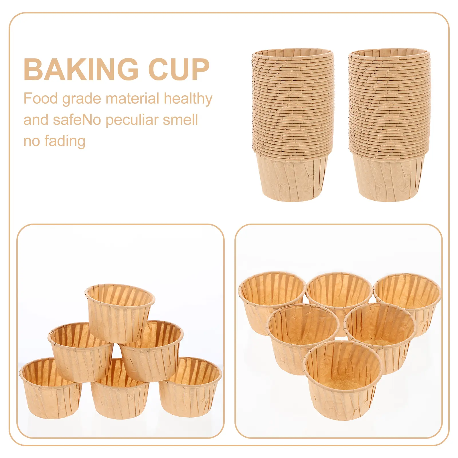 100pcs High Quality Greaseproof Paper Cups Cake Liners Disposable Baking Muffin Cupcake Wrappers Party Wedding