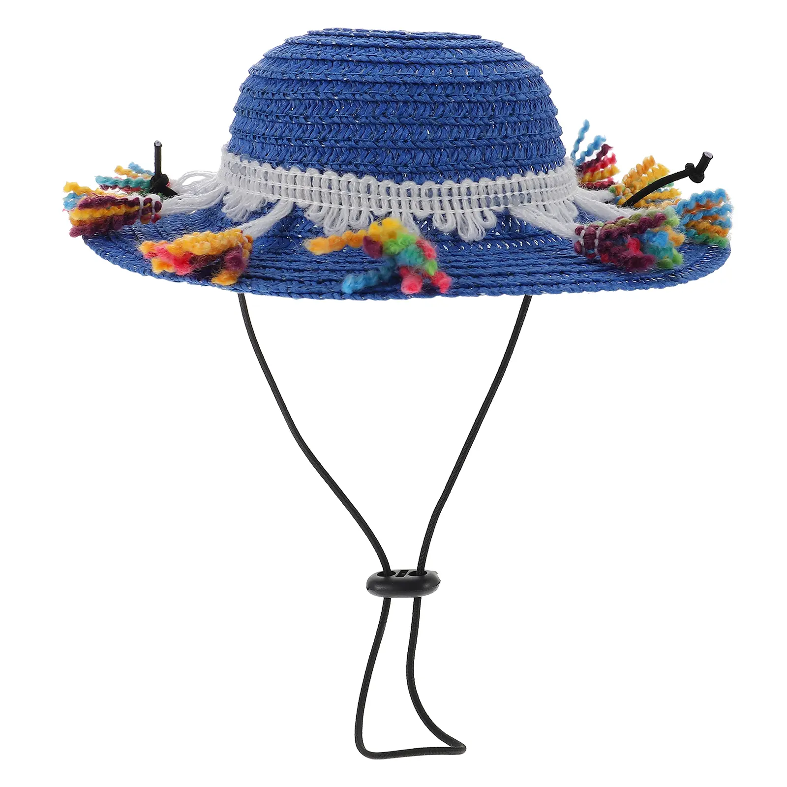 Tassel Straw Hat for Mini Small Dogs Cats Pet Mexican Sombrero Costume Cap Lightweight Dog Party Hat Decorative Straw Woven Pet