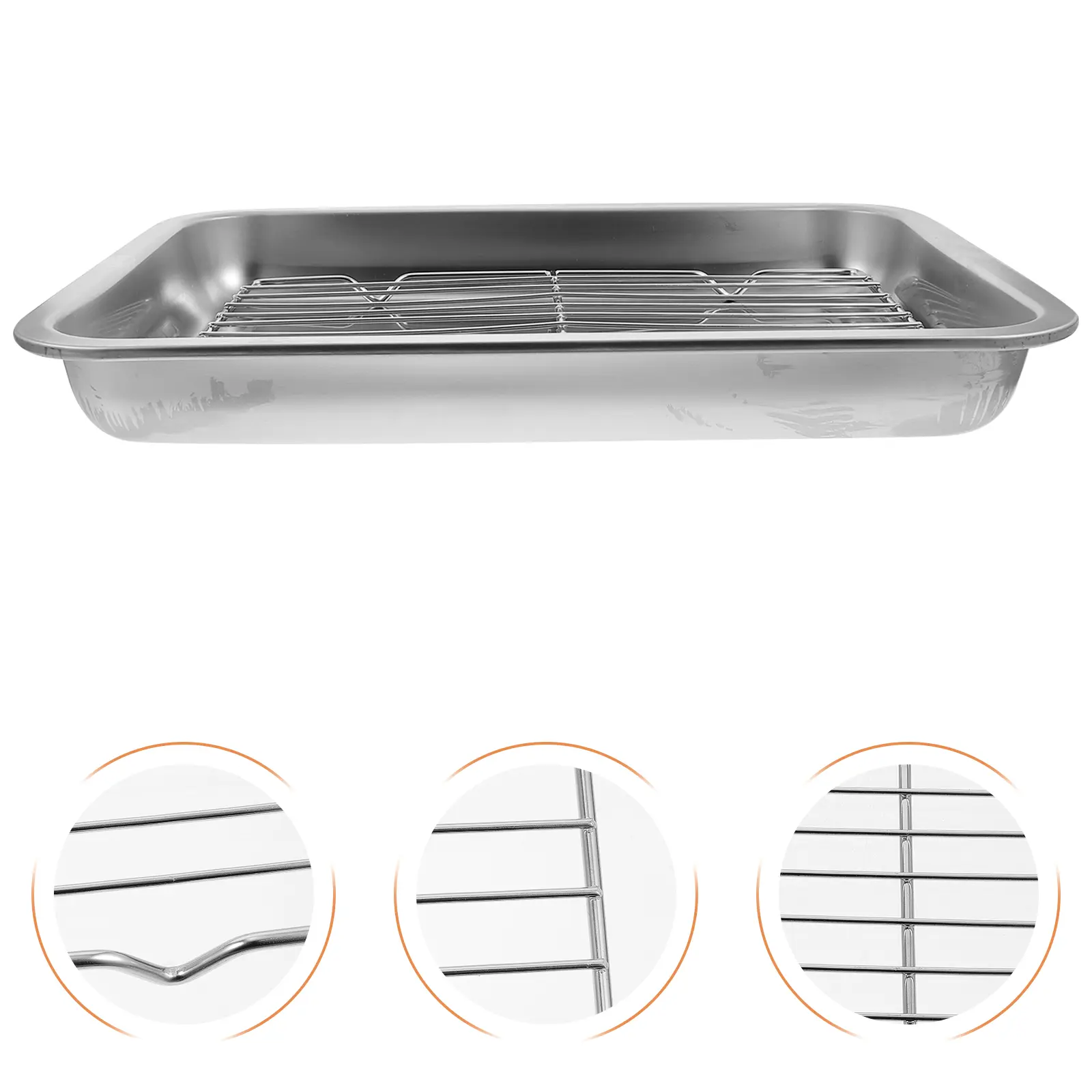 Stainless Steel Drain Rack Baking Sheet Pan Cookie Cooling Grid Oil Plate Thickened Base Long Life Kitchen Gadget Bread toaster