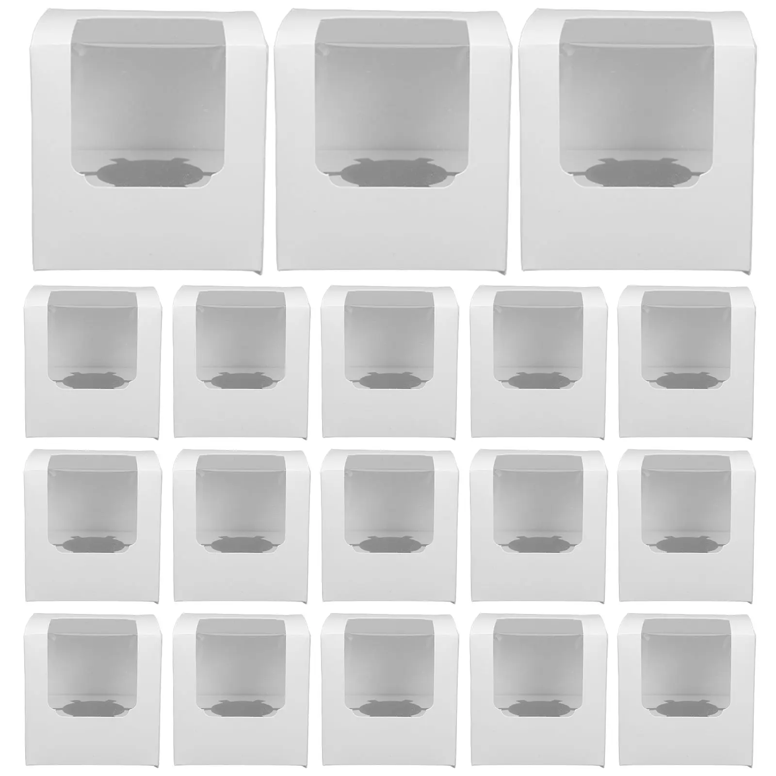 50pcs Dessert Boxes Cake Containers Small Chocolate Packaging Transparent Window Sturdy Paper Versatile Lightweight