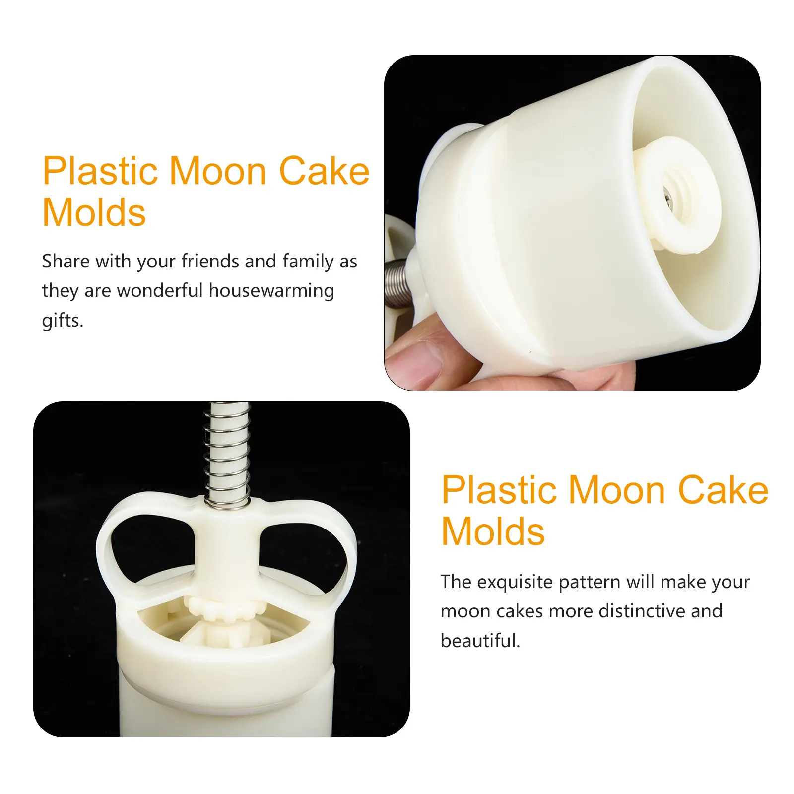 Plastic Moon Cake Molds H Press Biscuit Maker DIY Stamps Baking Supplies Green Bean Mold Creative Exquisite Easy Demould Clean