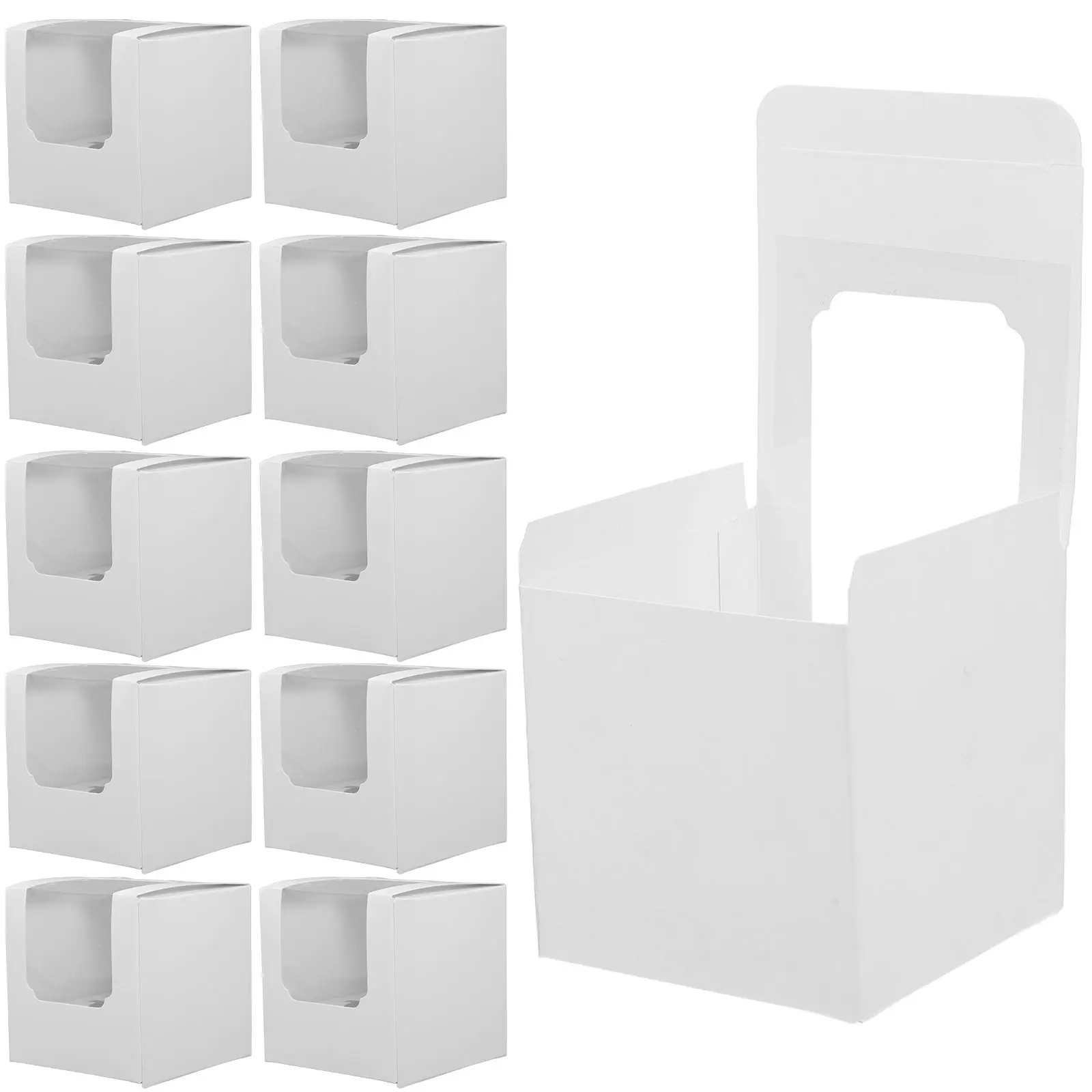 50pcs Dessert Boxes Cake Containers Small Chocolate Packaging Transparent Window Sturdy Paper Versatile Lightweight
