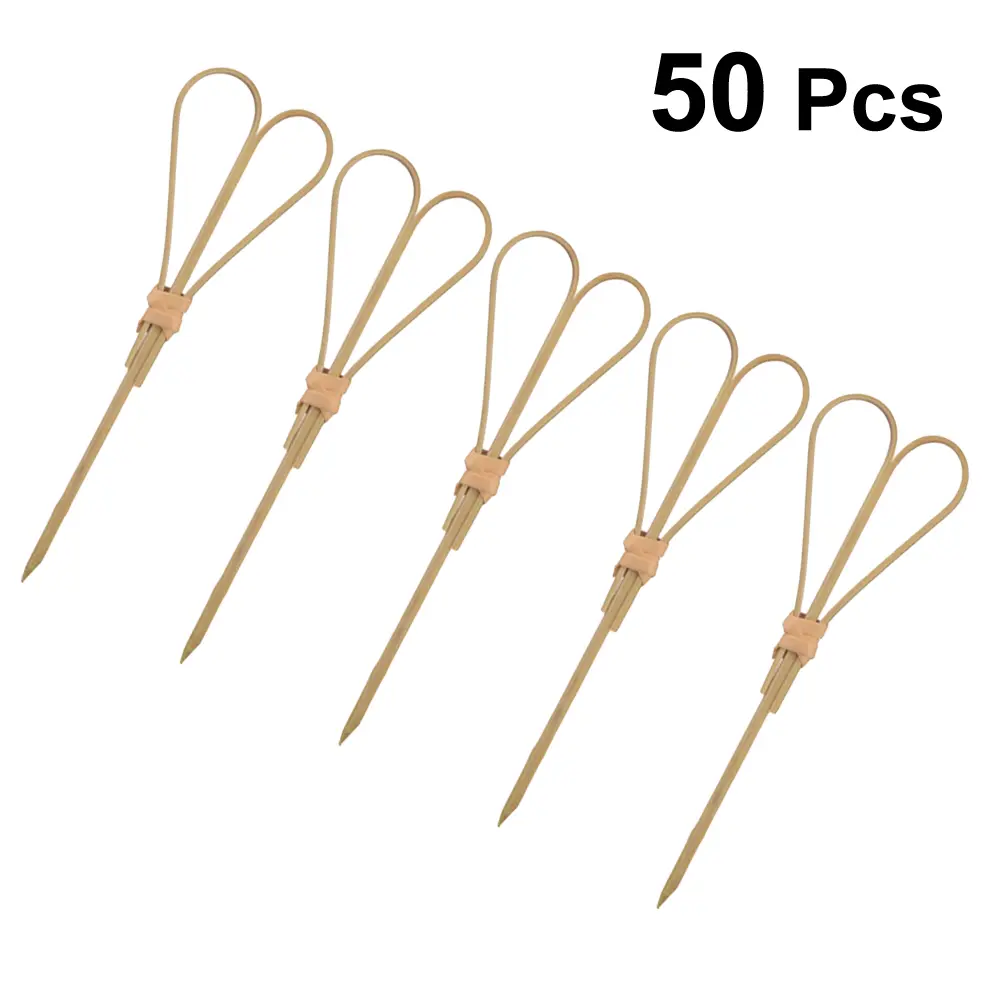 50 Pcs Scissors Cocktail Sign Appetizer Skewers Decorative Toothpicks Fruit Glasses Party for Appetizers Wooden