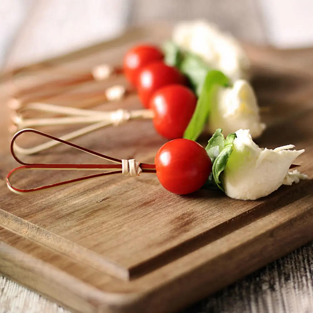 50 Pcs Scissors Cocktail Sign Appetizer Skewers Decorative Toothpicks Fruit Glasses Party for Appetizers Wooden