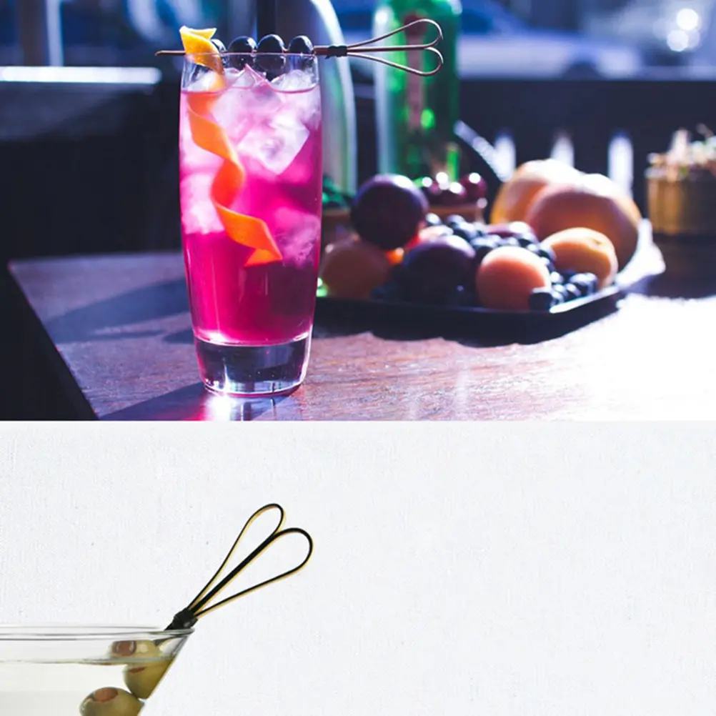 50 Pcs Scissors Cocktail Sign Appetizer Skewers Decorative Toothpicks Fruit Glasses Party for Appetizers Wooden
