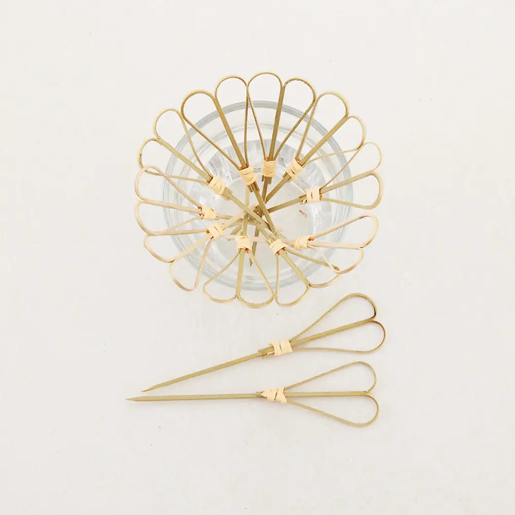 50 Pcs Scissors Cocktail Sign Appetizer Skewers Decorative Toothpicks Fruit Glasses Party for Appetizers Wooden