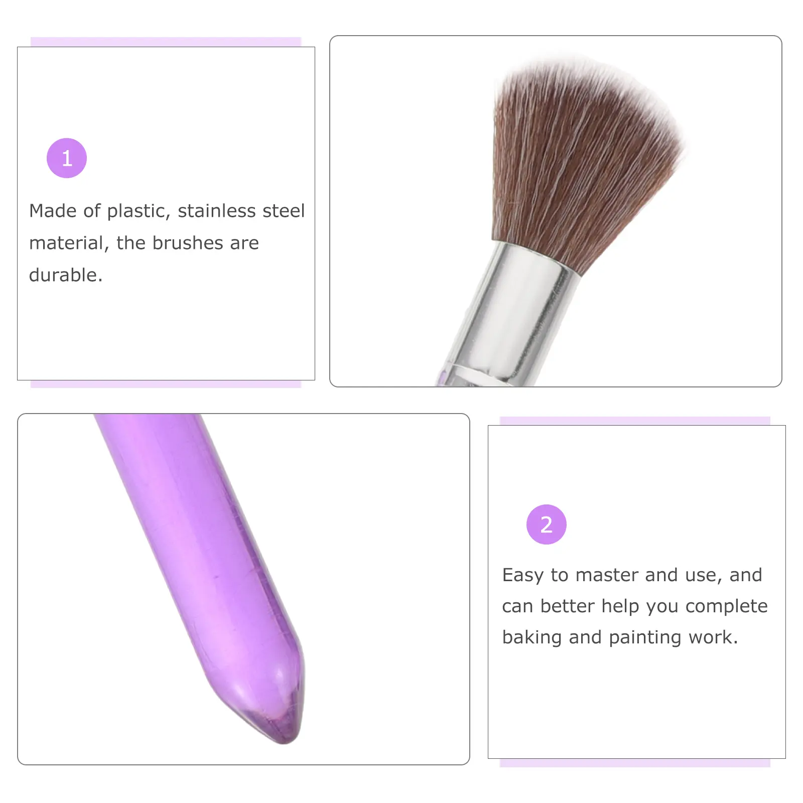 1 set Cake Tools Set Watercolor Brush Fondant Painting Watercolor Brush Set Brushes Kit Dessert Tool Plastic Steel
