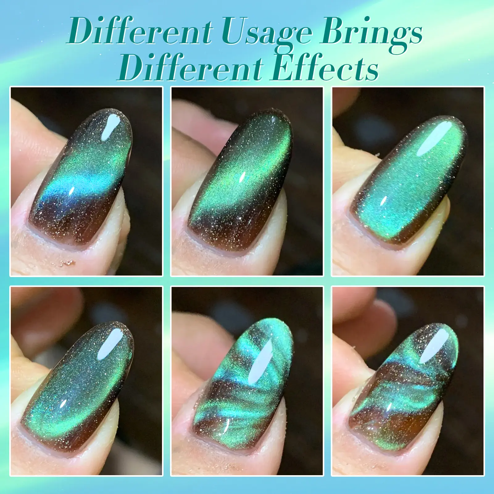BORN PRETTY 15ml Blue Gel Nail Polish Cat Magnetic Nail Art Sparkling Glass Aurora Glitter Effect Soak Off UV LED Manicure