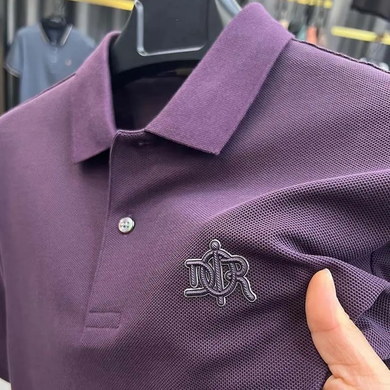 High end 100% cotton short sleeve T-shirt men's lapel top 2024 summer new designer brand embroidery fashion casual polo shirt