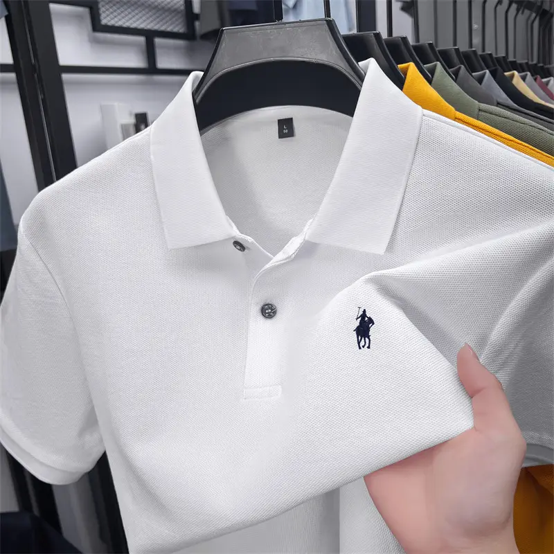 100% Cotton Luxury Short Sleeve Polo Shirt Summer Designer Brand Paul Fashion Pony Embroidery Casual Golf T-shirt Men's Wear