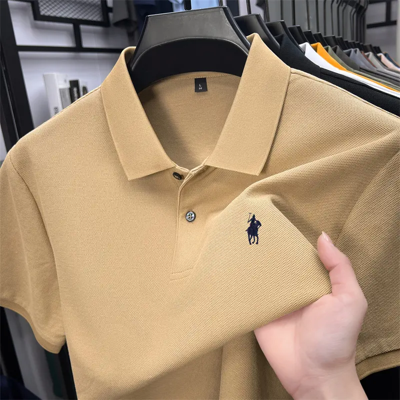 100% Cotton Luxury Short Sleeve Polo Shirt Summer Designer Brand Paul Fashion Pony Embroidery Casual Golf T-shirt Men's Wear