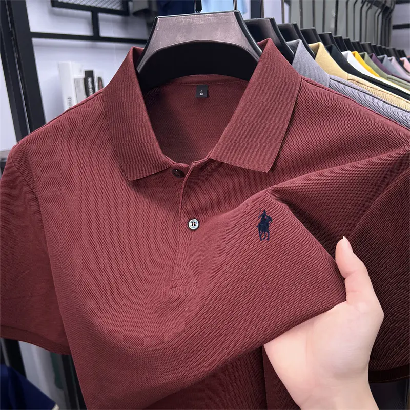 100% Cotton Luxury Short Sleeve Polo Shirt Summer Designer Brand Paul Fashion Pony Embroidery Casual Golf T-shirt Men's Wear