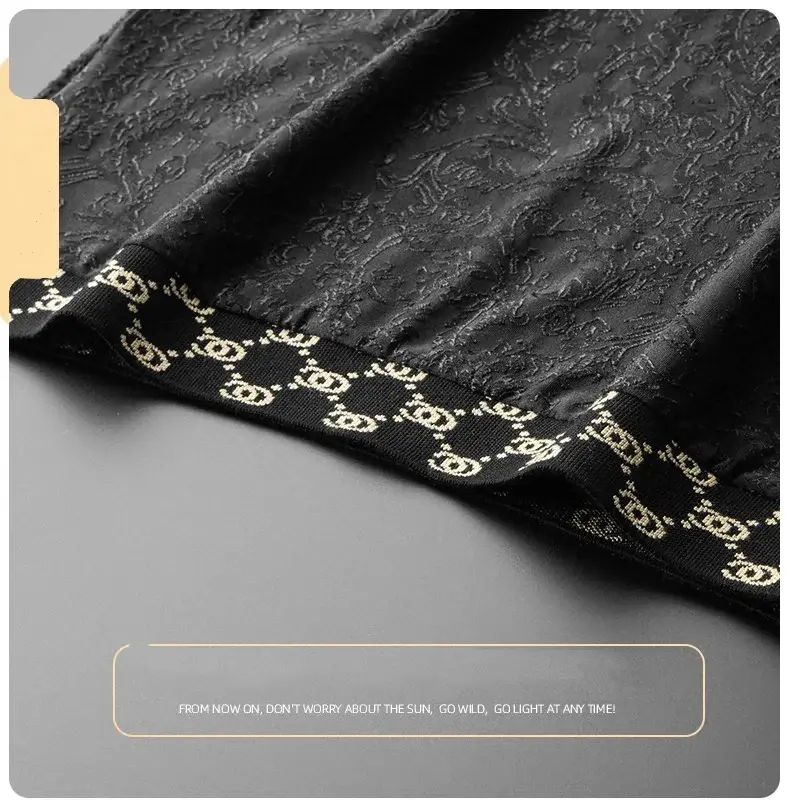 Brand Tiger Head Logo Embroidered Short Sleeve T-shirt Men's Summer Fashion Personality Leisure Luxury Ice Silk Breathable Top