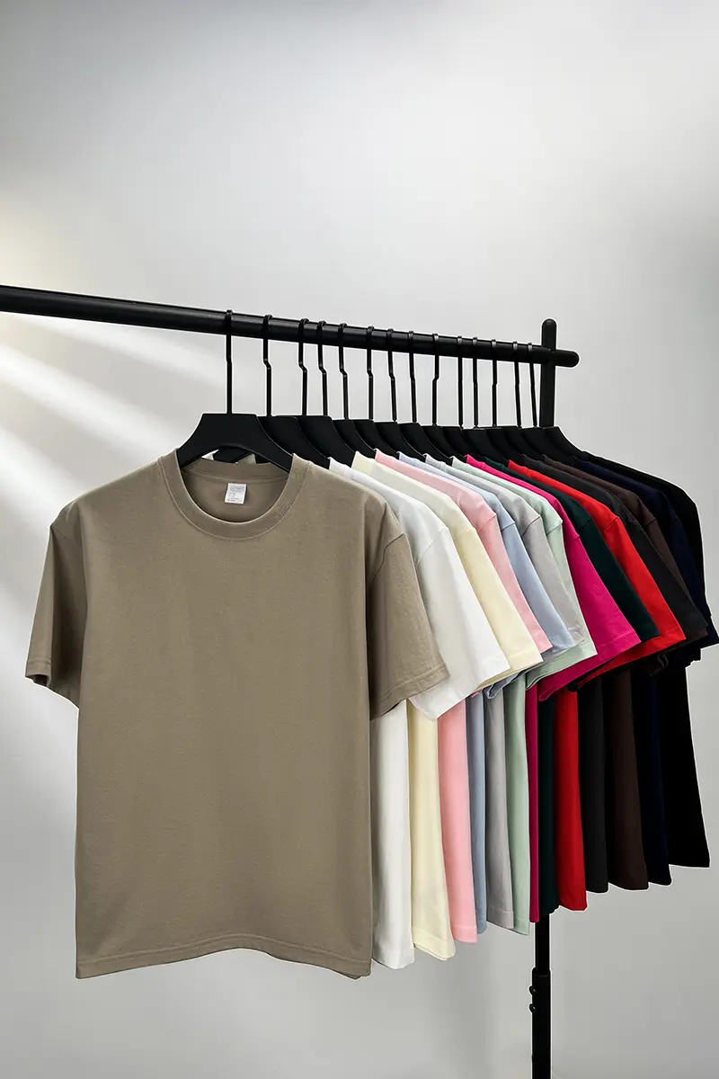 High quality 100% cotton short sleeve men's T-shirt summer round neck loose casual solid color plus size breathable top women
