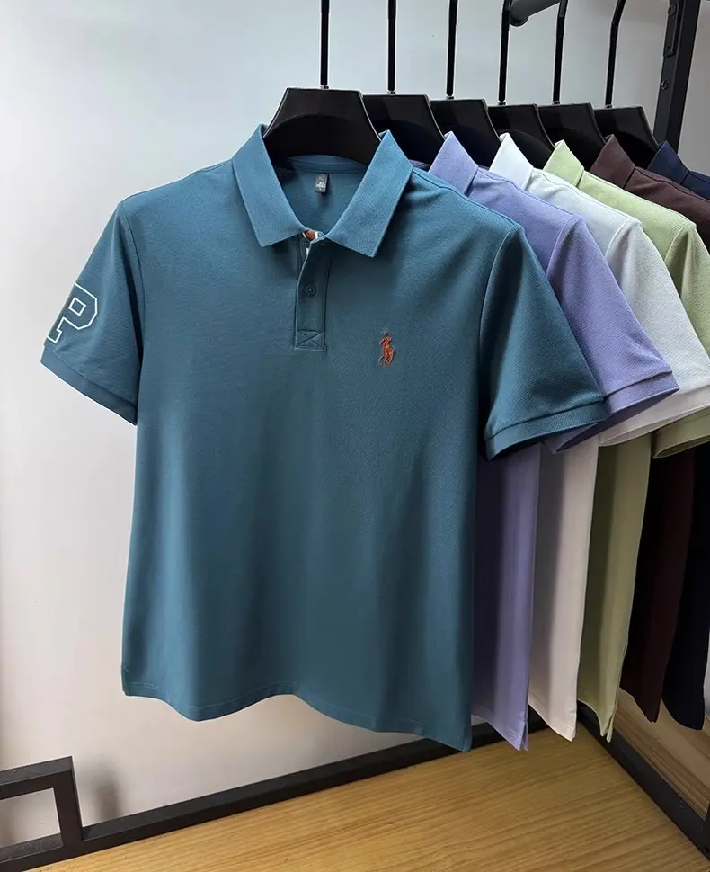 Trend brand high-end men short sleeve polo shirt fashion embroidery summer comfort breathable business casual new lapel T-shirt