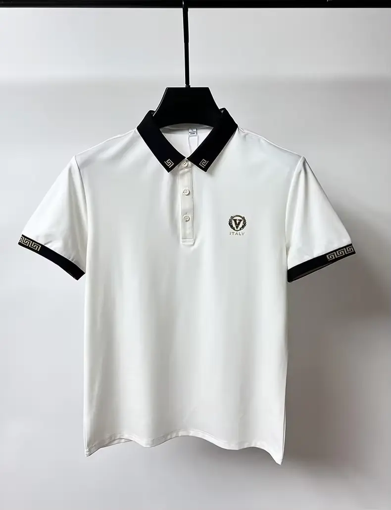 High end luxury brand fashion printed short sleeve POLO shirt men 2025 summer new business casual T-shirt breathable T-shirt