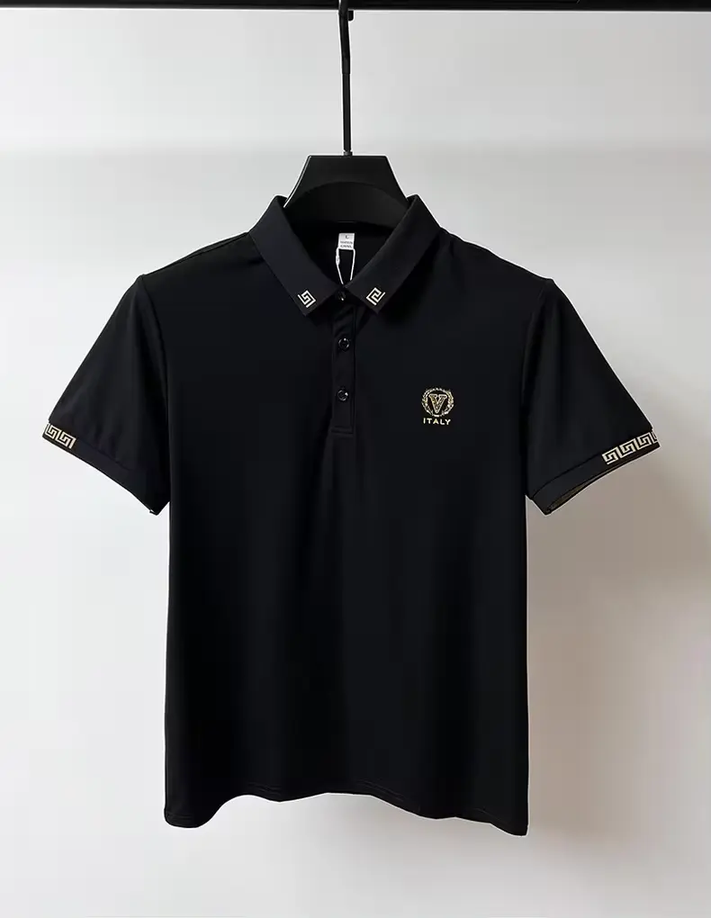 High end luxury brand fashion printed short sleeve POLO shirt men 2025 summer new business casual T-shirt breathable T-shirt