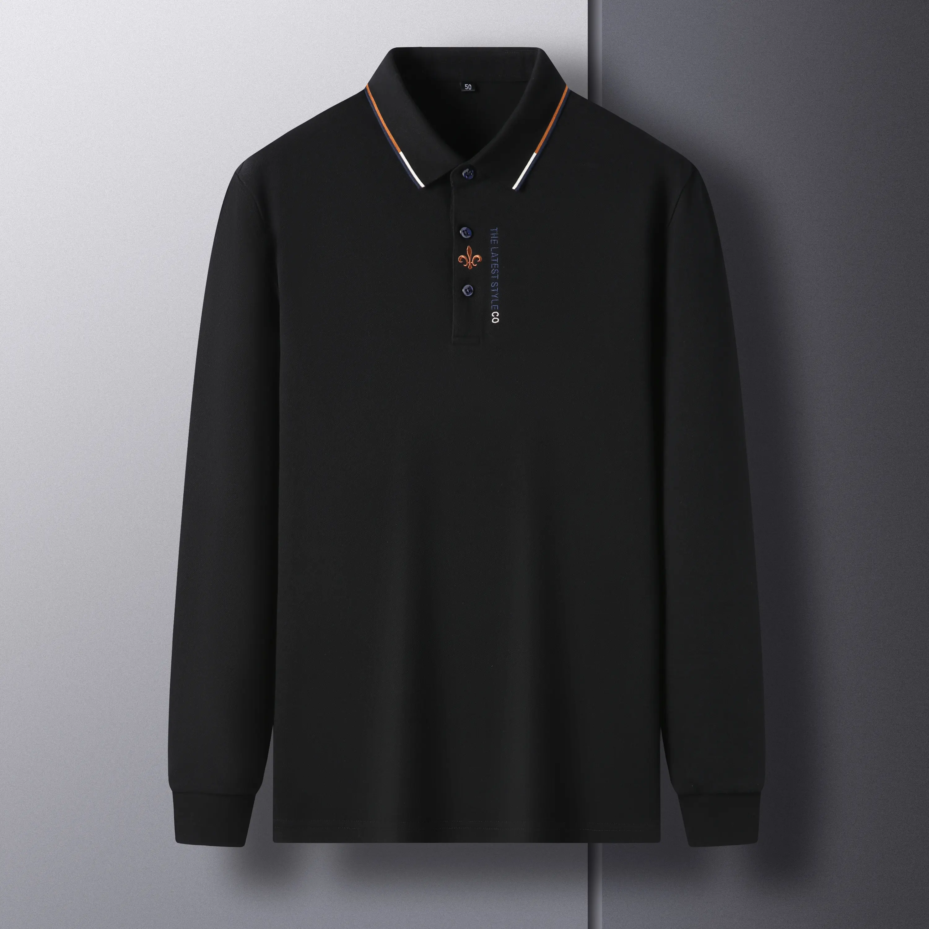 High end brand 100% cotton polo shirt men's high-quality fashion embroidery long sleeved t-shirt men's new style top in spring