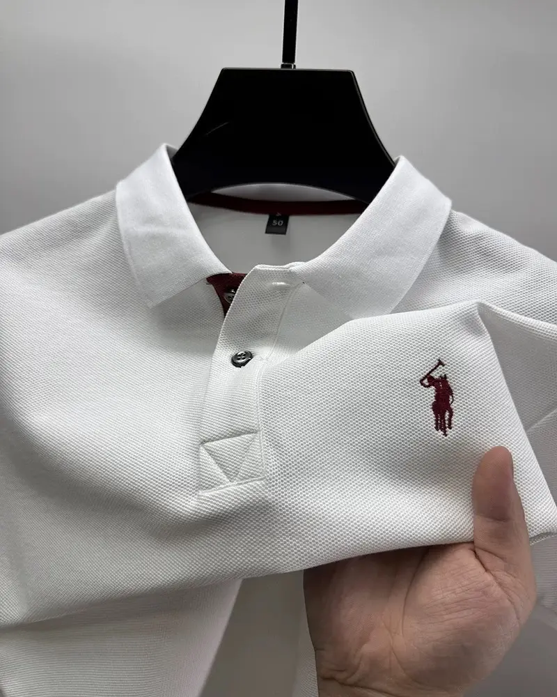 Luxury brand 100%cotton short sleeve polo shirt men's summer new trend pony embroidery T-shirt business golf casual men's wear