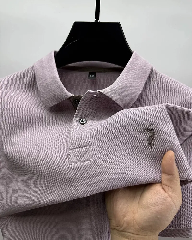 Luxury brand 100%cotton short sleeve polo shirt men's summer new trend pony embroidery T-shirt business golf casual men's wear