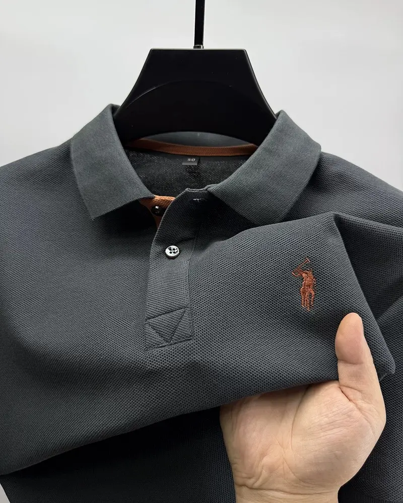 Luxury brand 100%cotton short sleeve polo shirt men's summer new trend pony embroidery T-shirt business golf casual men's wear