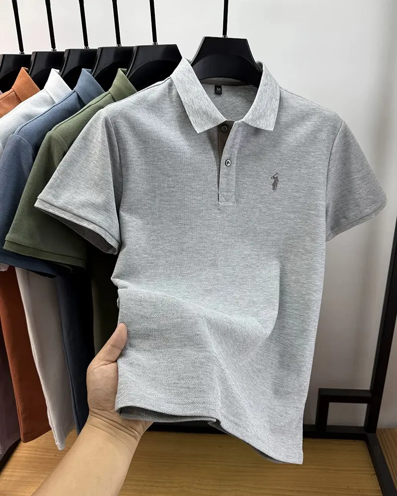 Luxury brand 100%cotton short sleeve polo shirt men's summer new trend pony embroidery T-shirt business golf casual men's wear