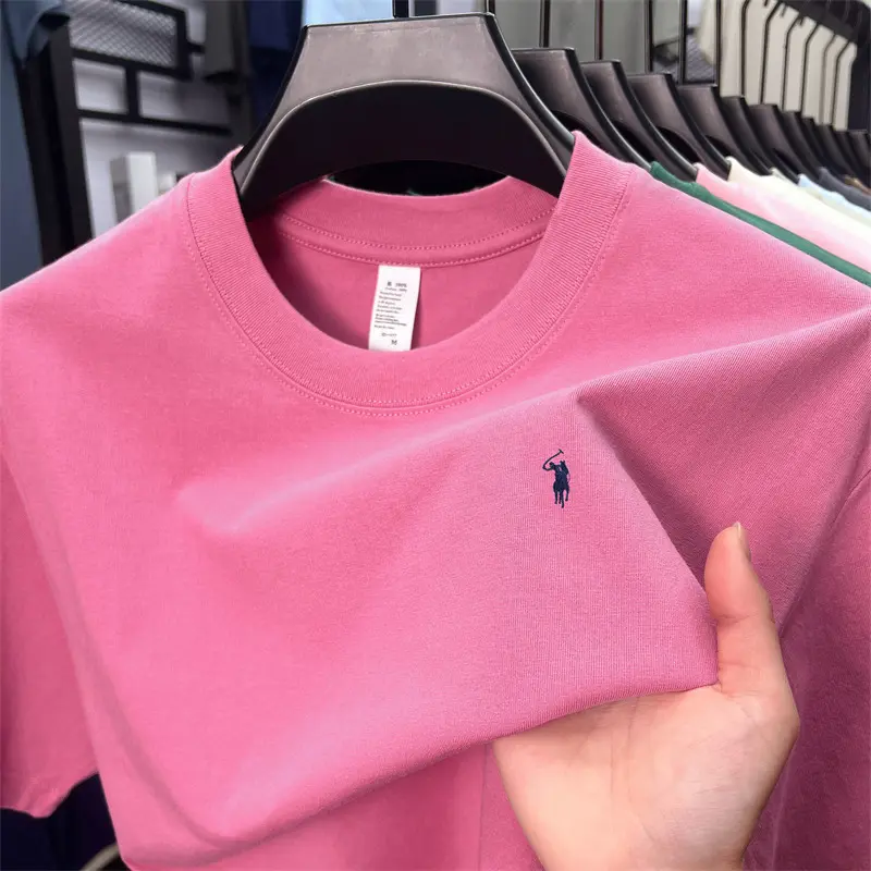 100% cotton high-end short sleeve T-shirt summer designer brand pony embroidery round neck top fashion casual golf men's wear
