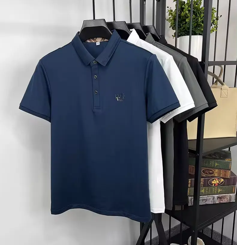 Brand embroidered men's short sleeved POLO shirt summer fashion casual Paul shirt high-end breathable cotton business T-shirt