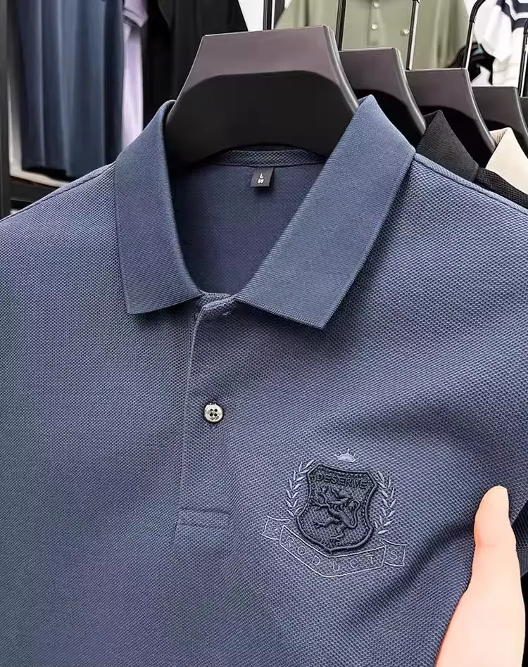 High end brand short sleeve men's POLO shirt summer new design exquisite print golf top breathable cotton soft casual T-shirt