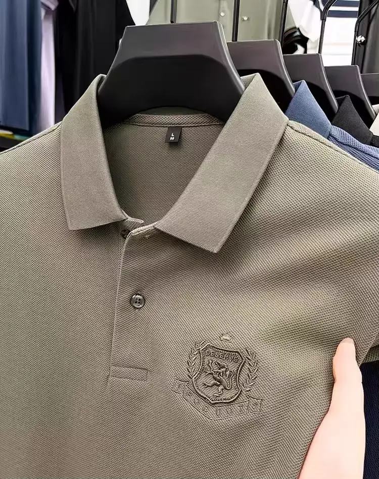 High end brand short sleeve men's POLO shirt summer new design exquisite print golf top breathable cotton soft casual T-shirt