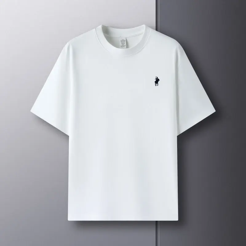 High end 100% cotton short sleeve T-shirt men's summer casual trend exquisite pony embroidery luxury brand Paul round neck top