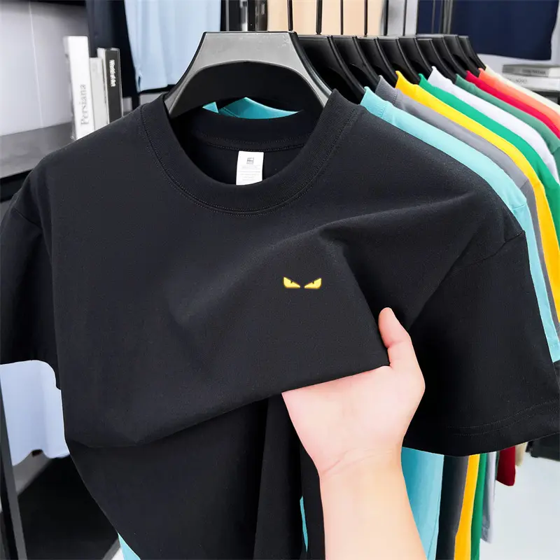 Summer 100% cotton short sleeve T-shirt high-end trendy brand unique printing lightweight comfortable new casual round neck top