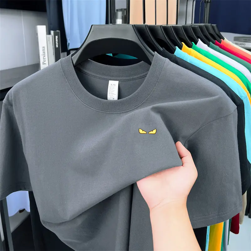 Summer 100% cotton short sleeve T-shirt high-end trendy brand unique printing lightweight comfortable new casual round neck top