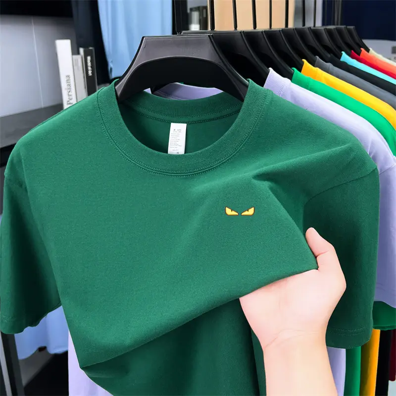 Summer 100% cotton short sleeve T-shirt high-end trendy brand unique printing lightweight comfortable new casual round neck top