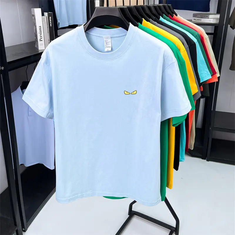 Summer 100% cotton short sleeve T-shirt high-end trendy brand unique printing lightweight comfortable new casual round neck top