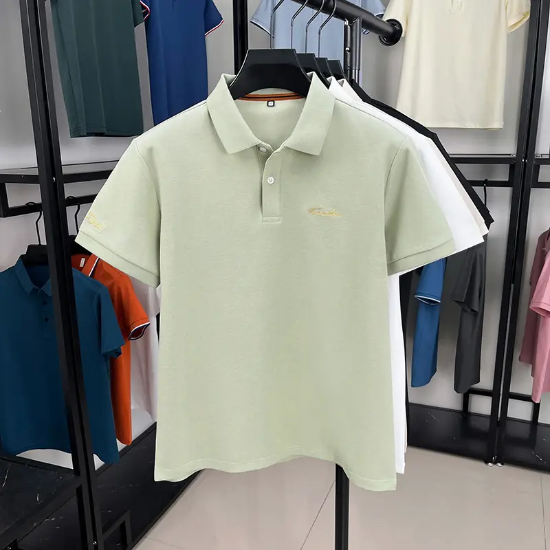 Luxury trendy short sleeve polo shirt men's summer new business leisure fashion brand exquisite letter embroidery lapel T-shirt