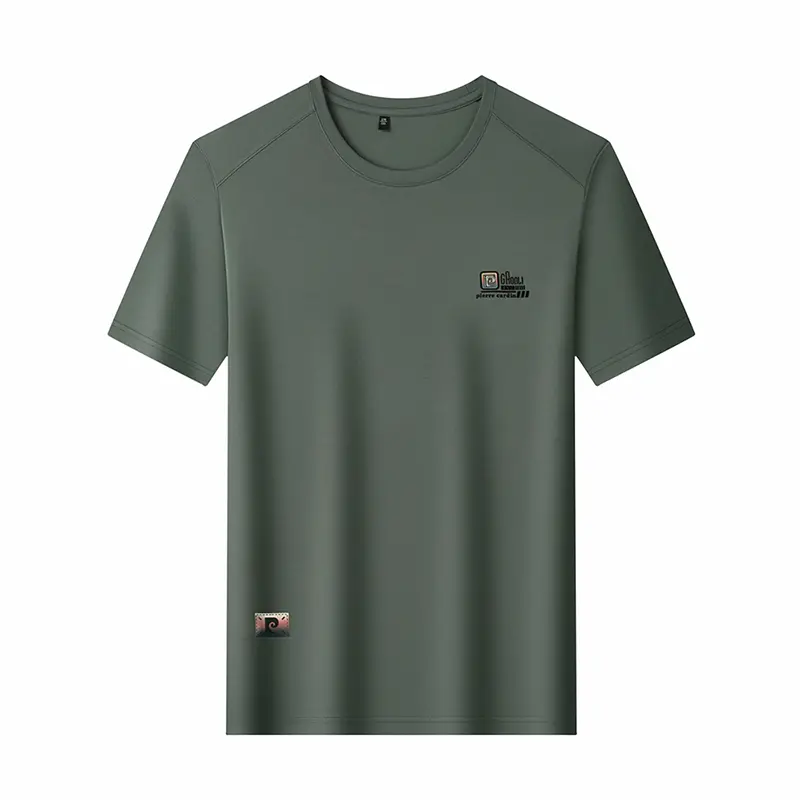High quality fashion brand short sleeve T-shirt men's summer designer new letter decal ice silk breathable casual round neck top