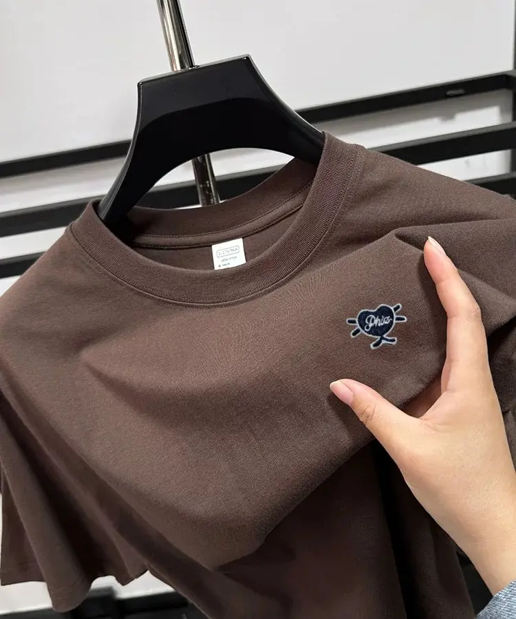 100% cotton high-quality short sleeve T-shirt men's fashion casual brand love embroidery summer new breathable round neck top